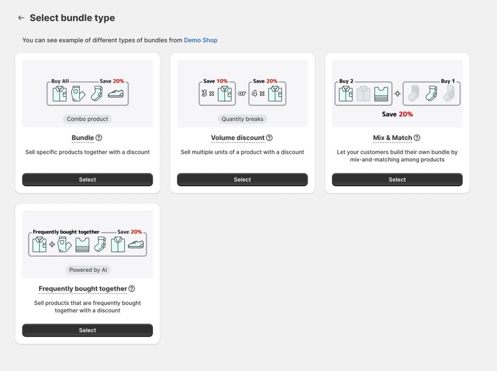 choose type fast bundle shopify