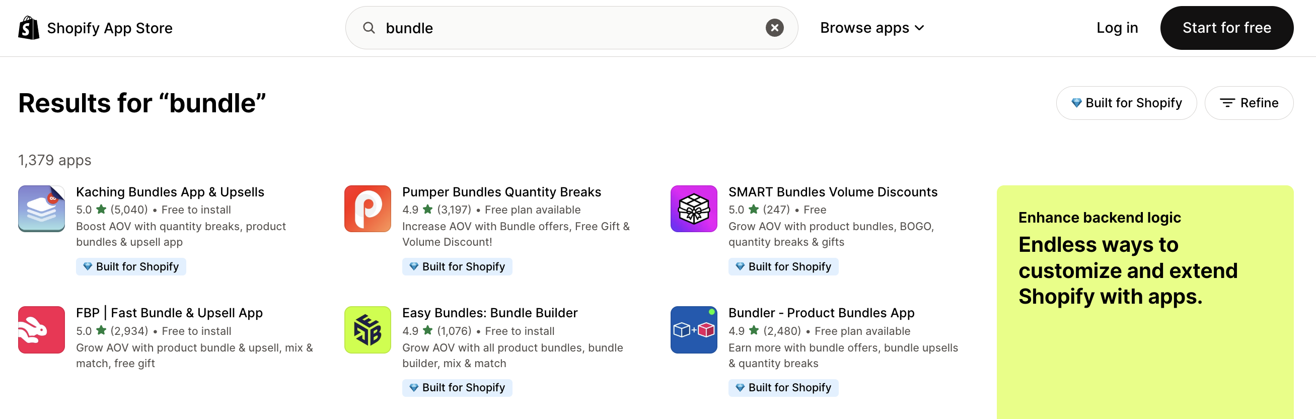 Fast Bundle back in Shopify App Store search results